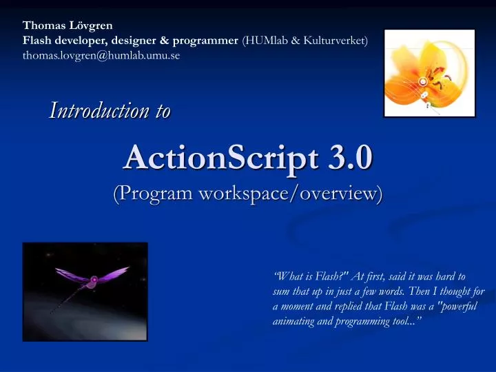actionscript 3 0 program workspace overview