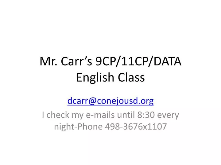 mr carr s 9cp 11cp data english class