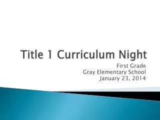 Title 1 Curriculum Night