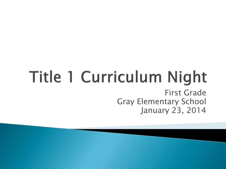title 1 curriculum night
