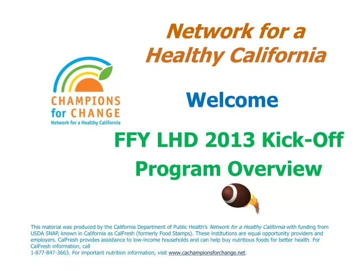 network for a healthy california