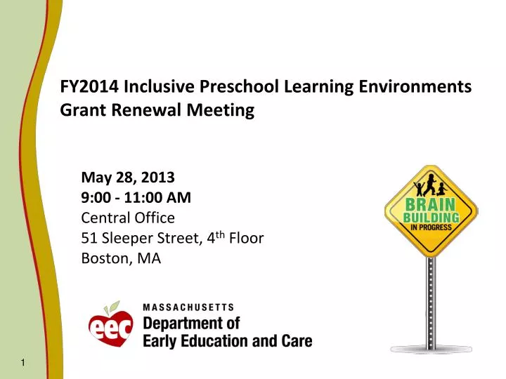 fy2014 inclusive preschool learning environments grant renewal meeting