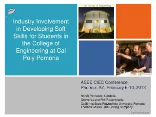 ASEE CIEC Conference Phoenix, AZ, February 6-10, 2013