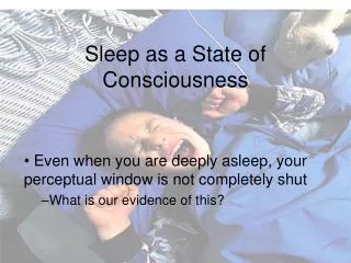 Sleep as a State of Consciousness