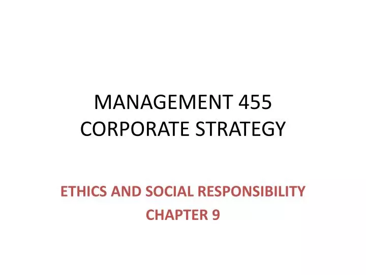 management 455 corporate strategy
