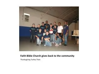 Faith Bible Church gives back to the community