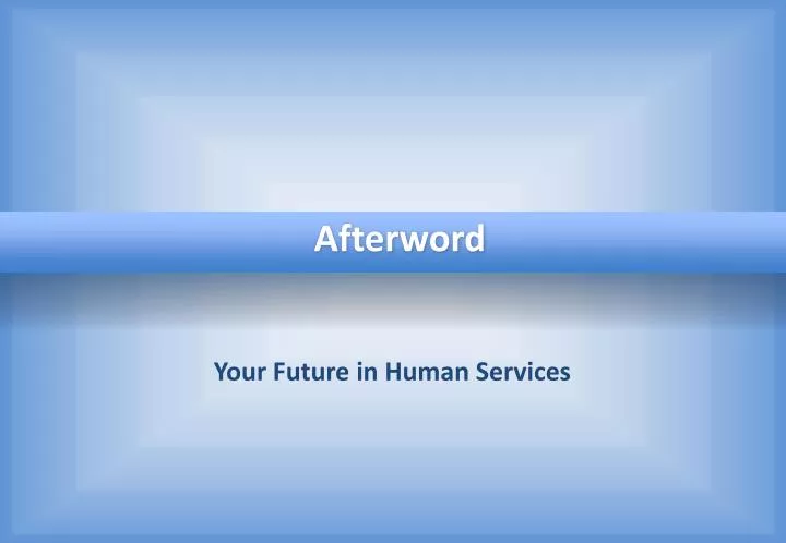 your future in human services