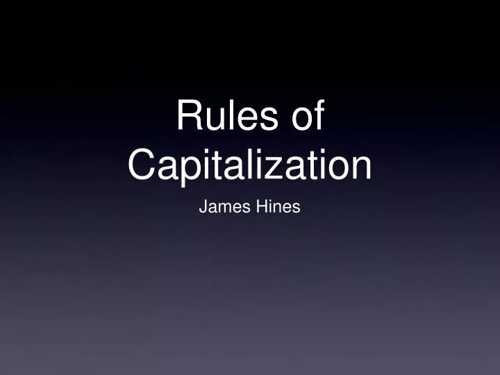 rules of capitalization