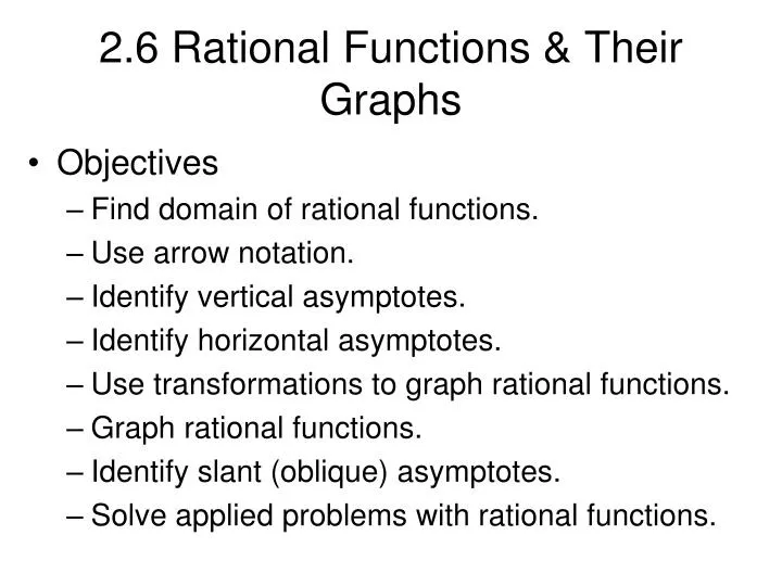 2 6 rational functions their graphs