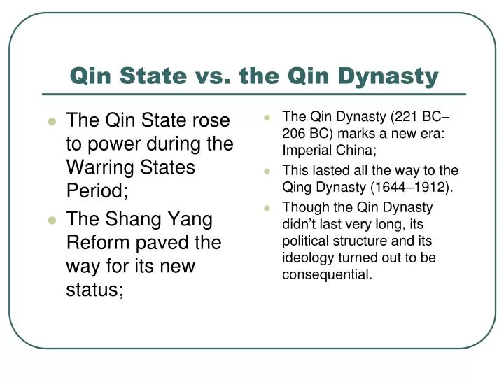 qin state vs the qin dynasty