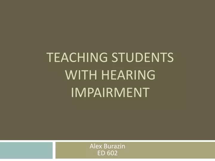 teaching students with hearing impairment