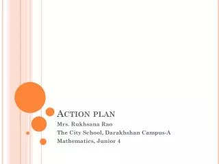 Action plan