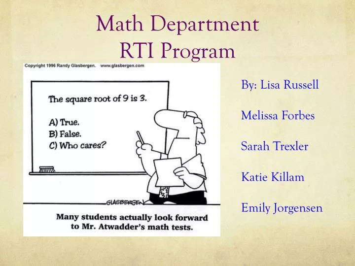 math department rti program