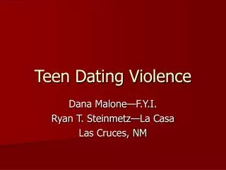 Teen Dating Violence