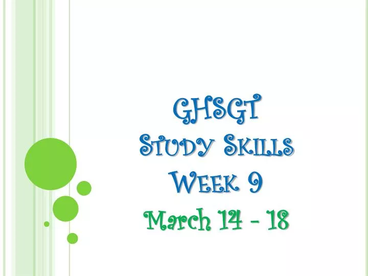ghsgt study skills week 9