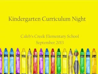 kindergarten curriculum night