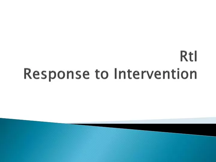 rti response to intervention