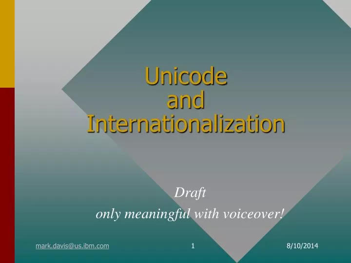 unicode and internationalization