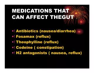 MEDICATIONS THAT CAN AFFECT THEGUT