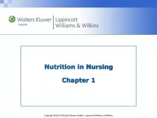 Nutrition in Nursing Chapter 1