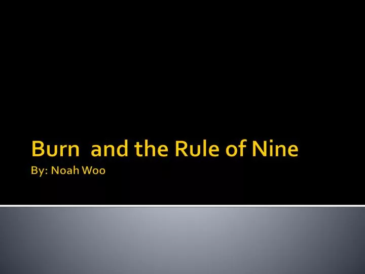 burn and the rule of nine by noah woo