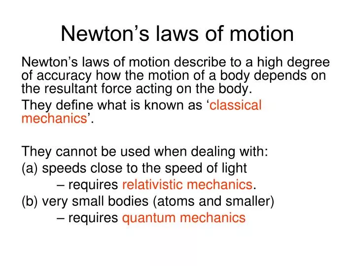 PPT - Newton’s laws of motion PowerPoint Presentation, free download ...