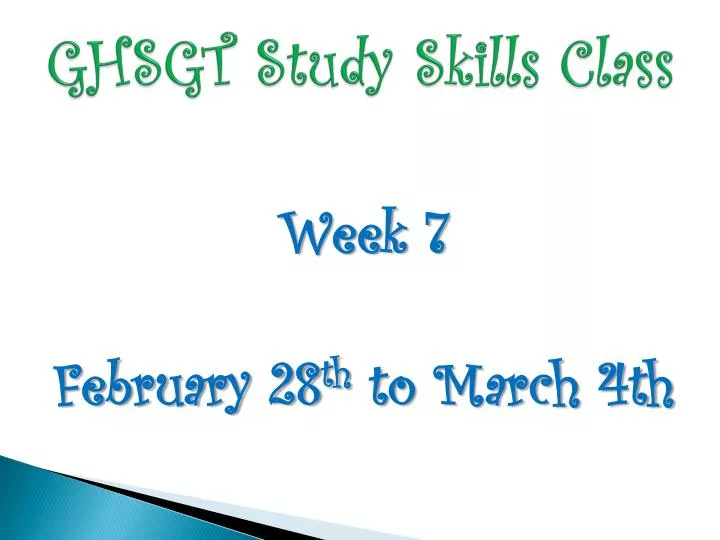 ghsgt study skills class