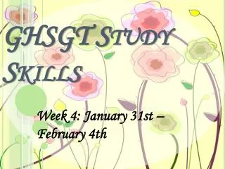 GHSGT Study Skills