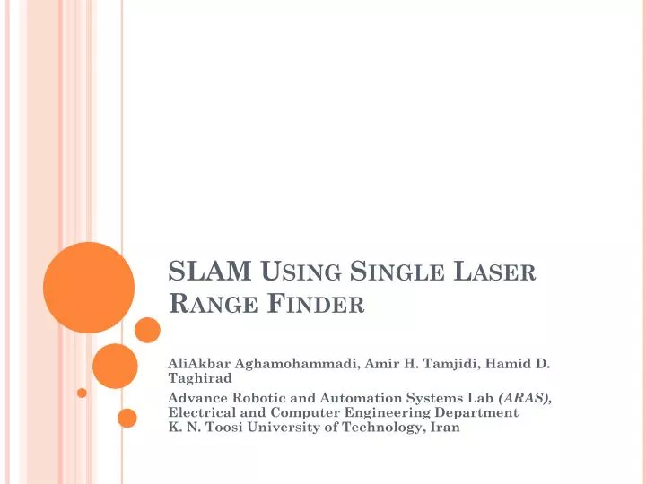 slam using single laser range finder