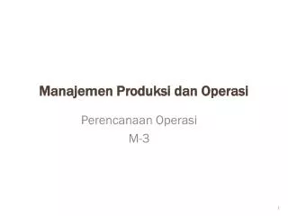 manajemen produksi dan operasi