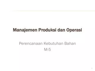 manajemen produksi dan operasi
