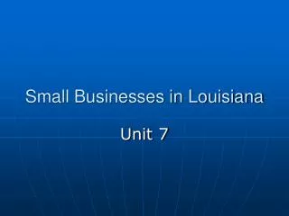 Small Businesses in Louisiana