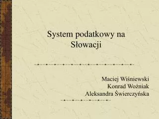 system podatkowy na s owacji