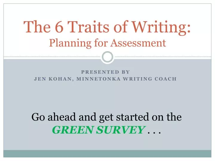 the 6 traits of writing planning for assessment