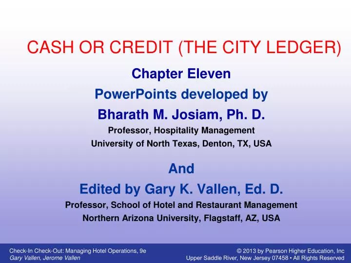 cash or credit the city ledger