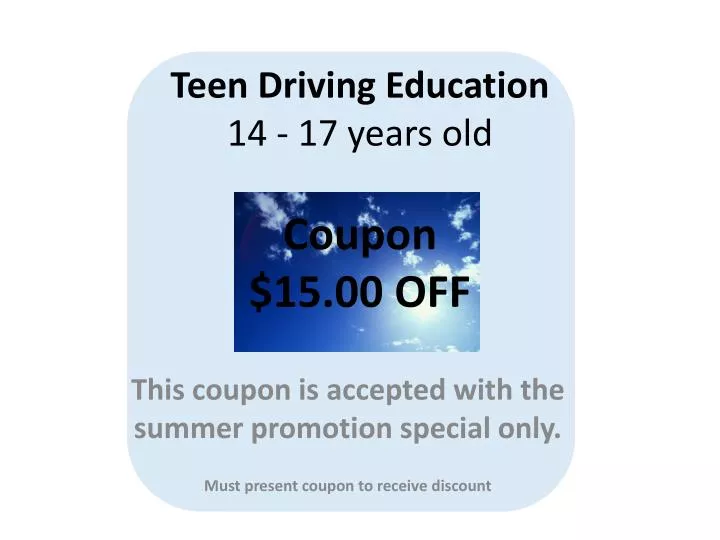 teen driving education 14 17 years old coupon 15 00 off