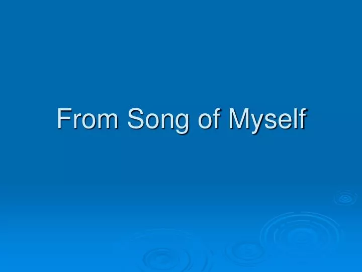 from song of myself