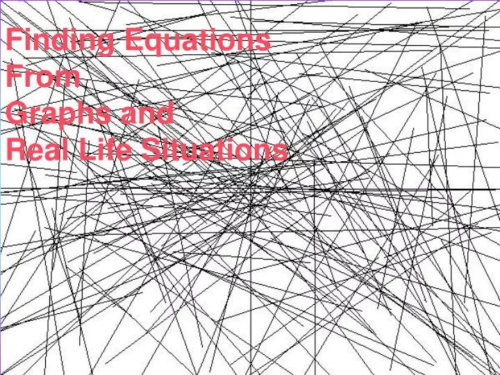 finding equations from graphs and real life situations