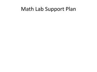 Math Lab Support Plan