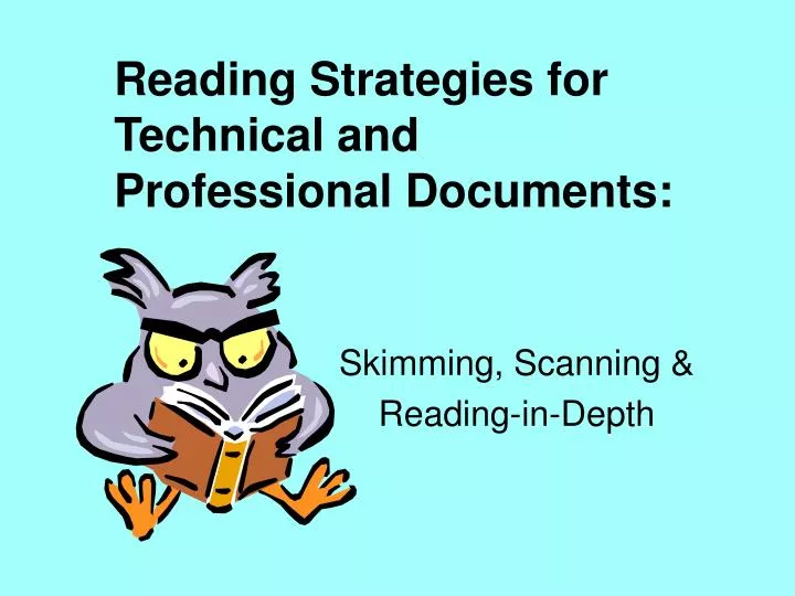 reading strategies for technical and professional documents