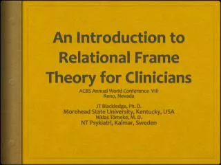 an introduction to relational frame theory for clinicians