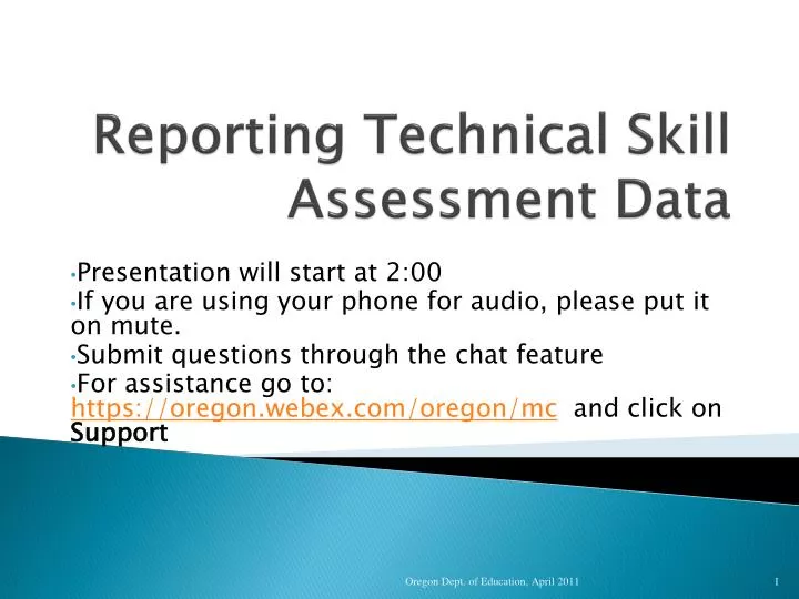 reporting technical skill assessment data