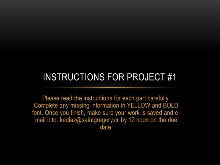 instructions for project 1