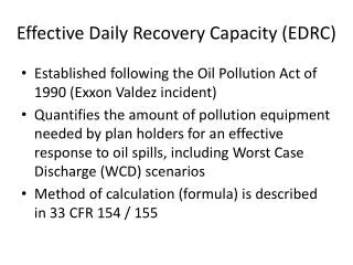 Effective Daily Recovery Capacity (EDRC)