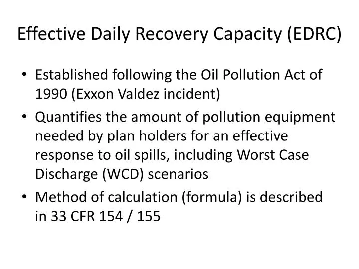 effective daily recovery capacity edrc