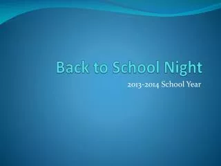 Back to School Night