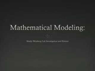 Mathematical Modeling: