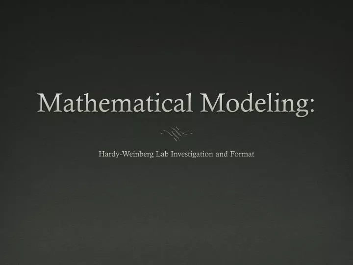 mathematical modeling