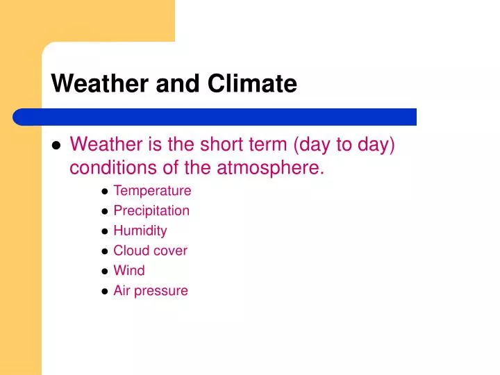 weather and climate