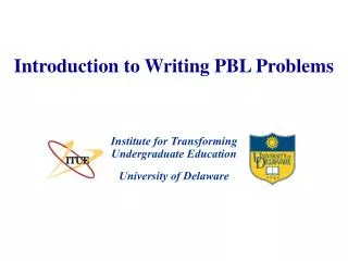 Introduction to Writing PBL Problems